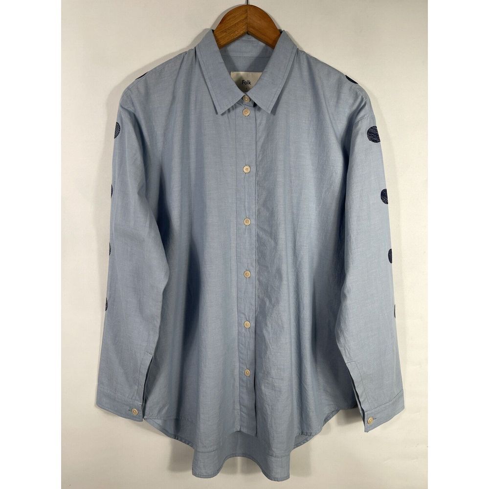 Folk‎ Clothing Women's Size 3 Blue Button Down Shirt